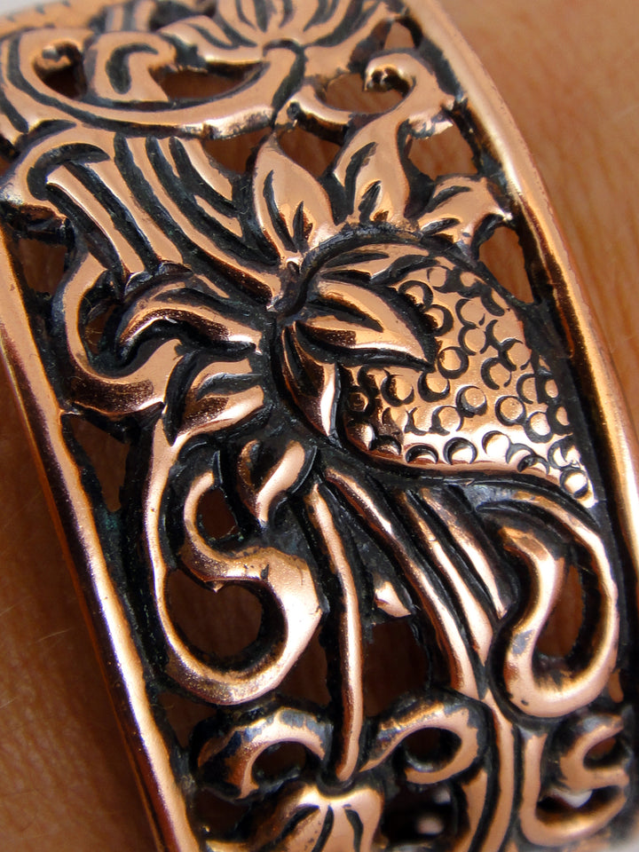 Copper Repousse Cuff - Intricate