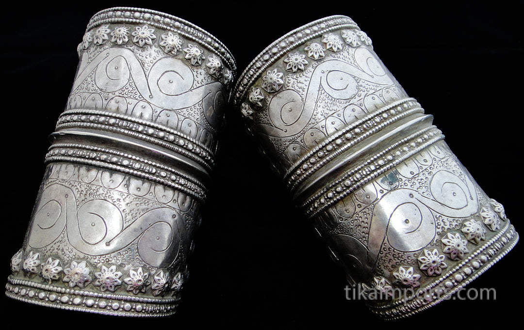 Antique Afghani Silver Cuffs (pair)