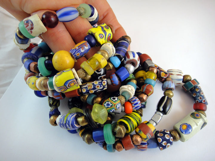 Large African Trade Bead Bracelet