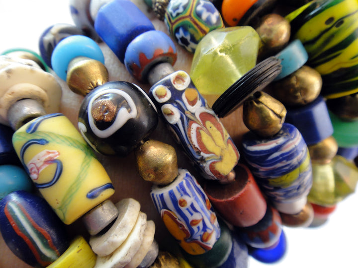 Large African Trade Bead Bracelet