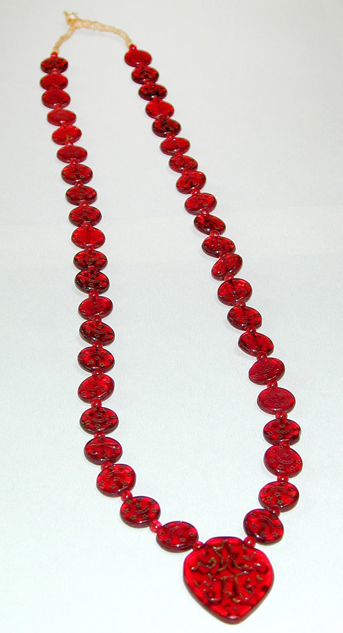 Red Islamic Glass Necklace