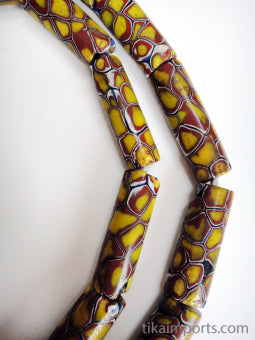 African Trade Bead Yellow and Red Strand