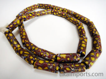 African Trade Bead Yellow and Red Strand