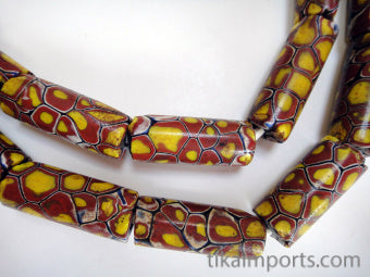 African Trade Bead Yellow and Red Strand