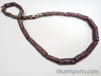 African Trade Bead Red Millefiori Strand