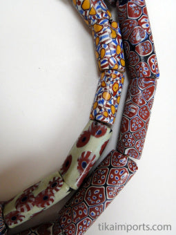 African Trade Bead Red Millefiori Strand