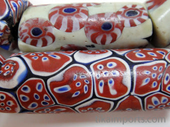 African Trade Bead Red Millefiori Strand