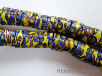 African Trade Bead Blue and Yellow Strand