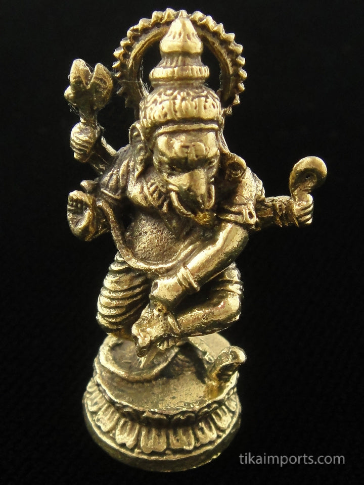 Brass Deity Statuette- Small -Dancing Ganesh