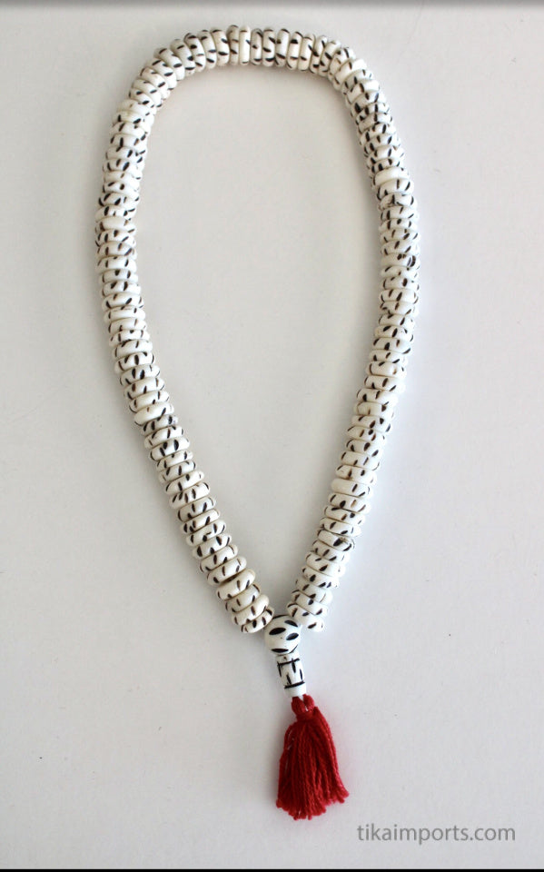 Carved Bone Rondell Mala