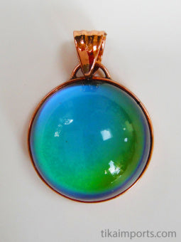 Round Mirage Jewel Pendant, lg (copper)