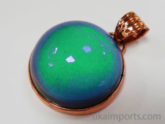 Round Mirage Jewel Pendant, lg (copper)