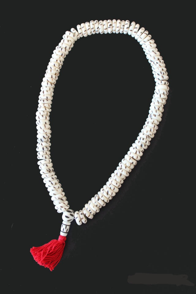 Carved Bone Rondell Mala
