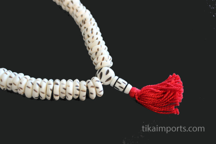 Carved Bone Rondell Mala