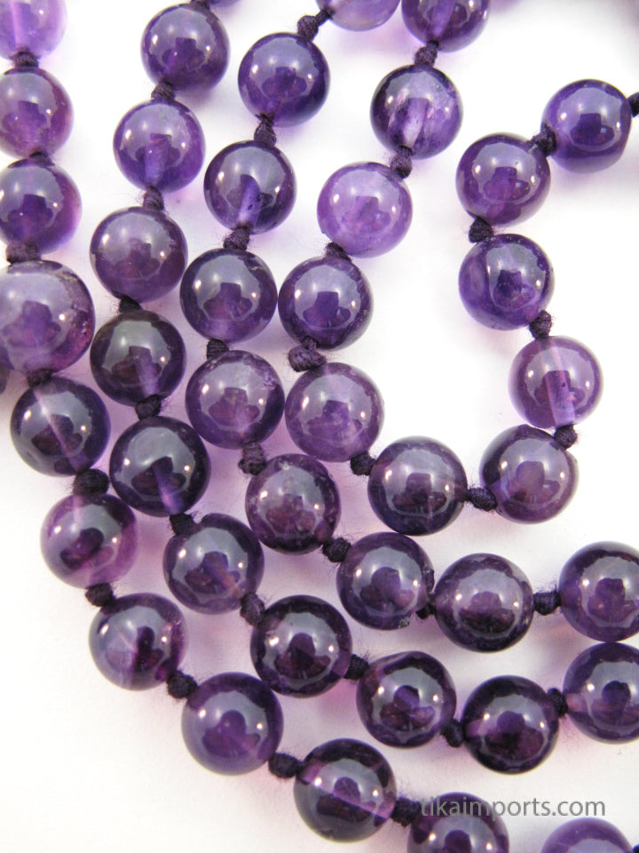 Knotted Amethyst Mala