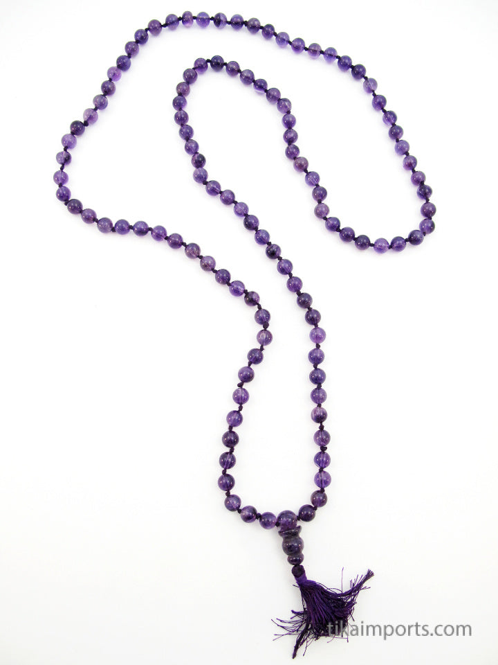 Knotted Amethyst Mala