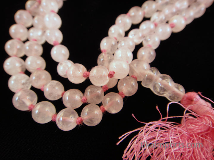 Knotted Rose Quartz Mala