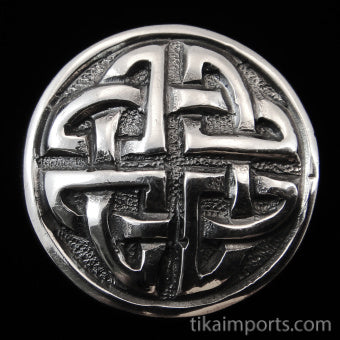 Silver Repousse Button- Celtic Knot (large)