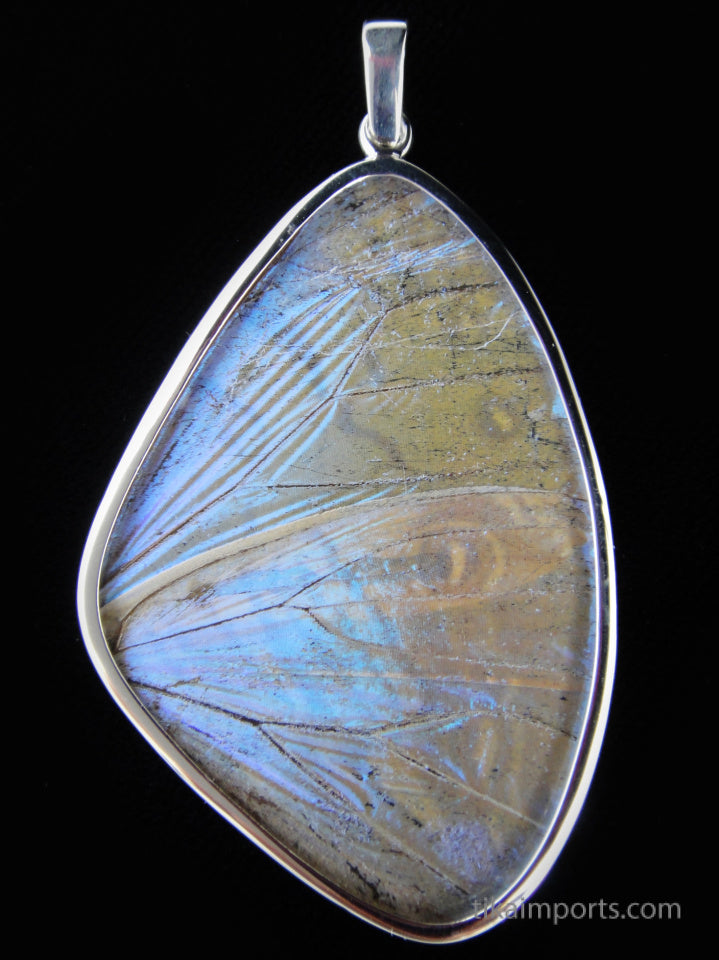 XXL Pearl Blue Wing Pendant