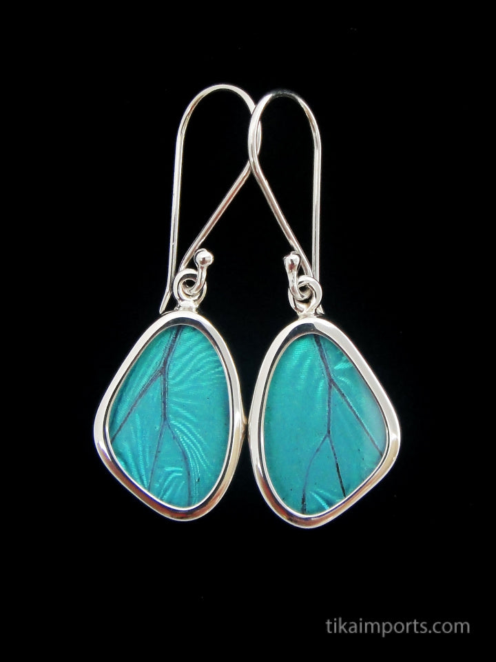 Tiny Blue Wing Earrings