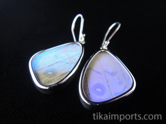 Small Pearl Blue Wing Earrings