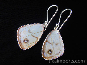 Small Pearl Blue Wing Earrings