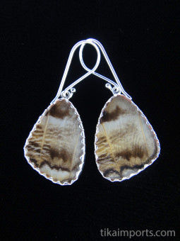 Small Blue & Black Wing Earrings