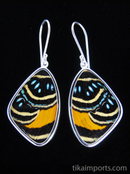 Medium Speckled Numberwing Wing Earrings