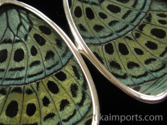 Large Sage Green Wing Earrings