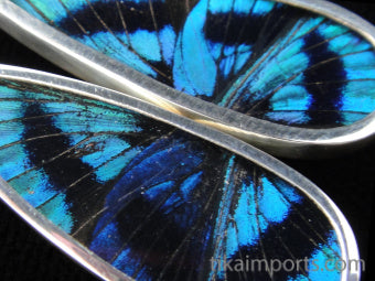 Blue Flash Long Drop Earrings