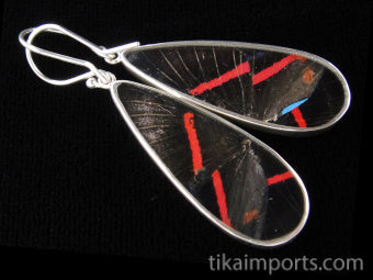 Blue Flash Long Drop Earrings