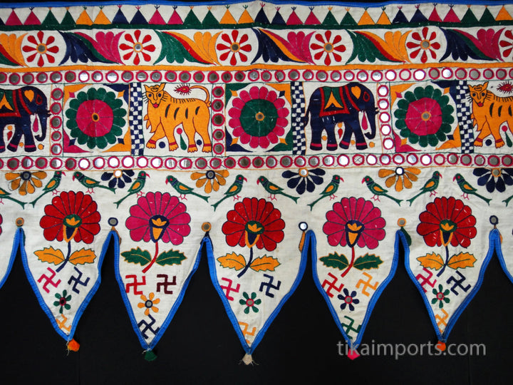 Vintage Toran with Elephants and Flowers