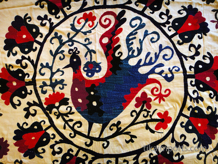 Large Yellow Peacock Textile