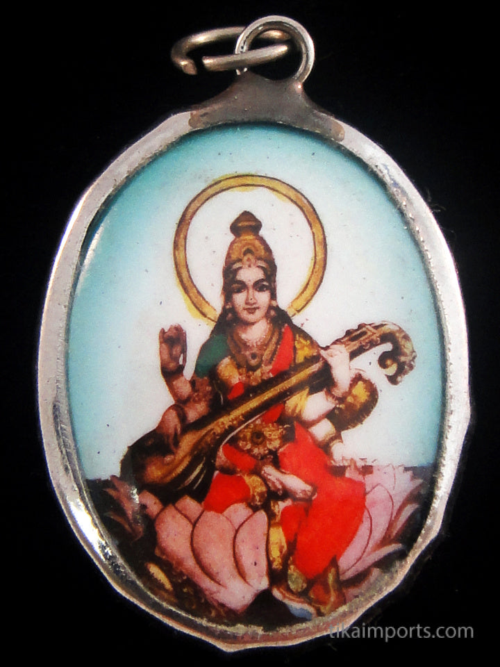 Enamel Pendant- Saraswati