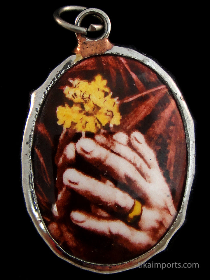 Enamel Pendant- Praying Hands