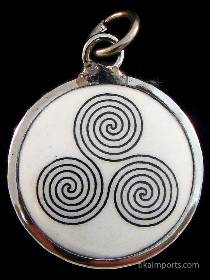 Enamel Pendant- Triple Spiral