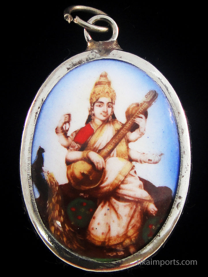 Enamel Pendant- Saraswati