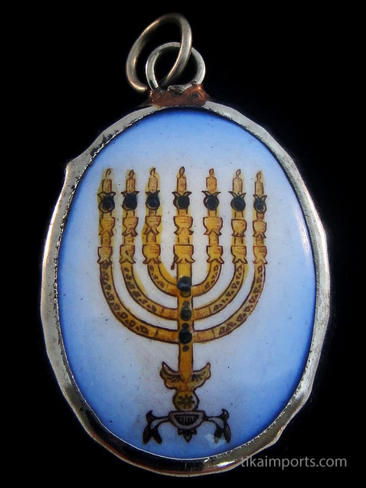 Enamel Pendant- Menora