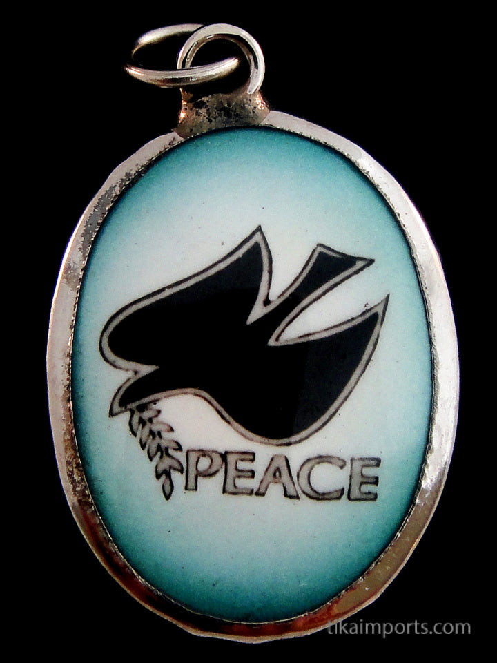 Enamel Pendant- Peace Dove