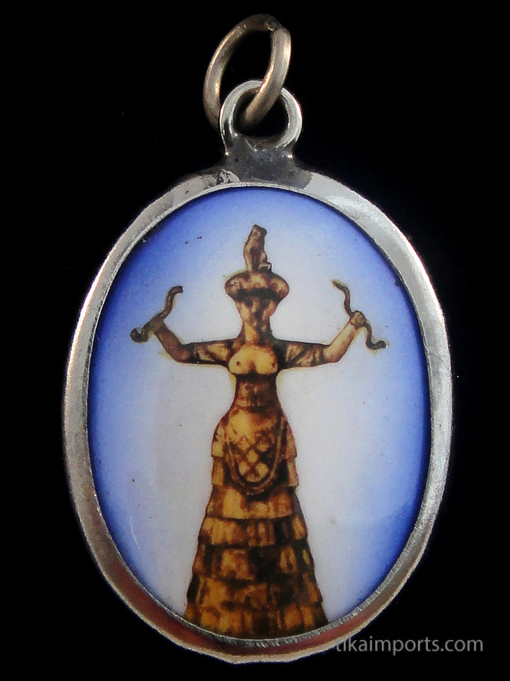 Enamel Pendant- Snake Goddess