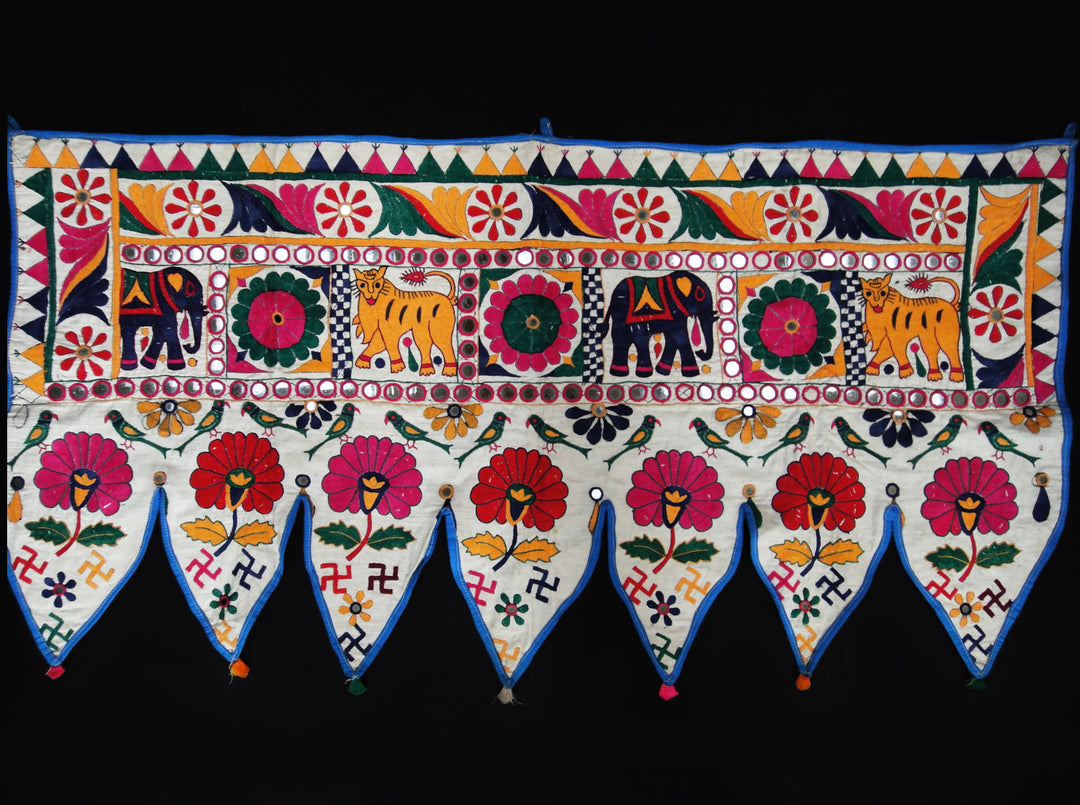 Vintage Toran with Elephants and Flowers