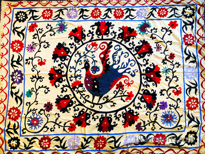 Large Yellow Peacock Textile
