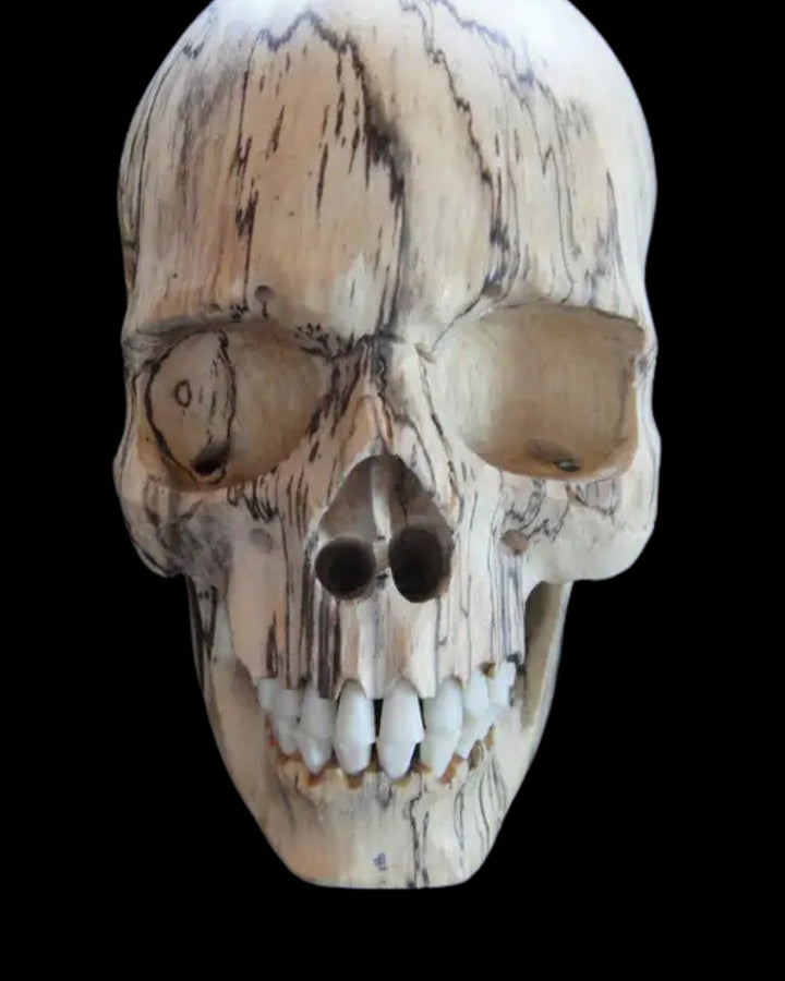 Carved Wood Skull