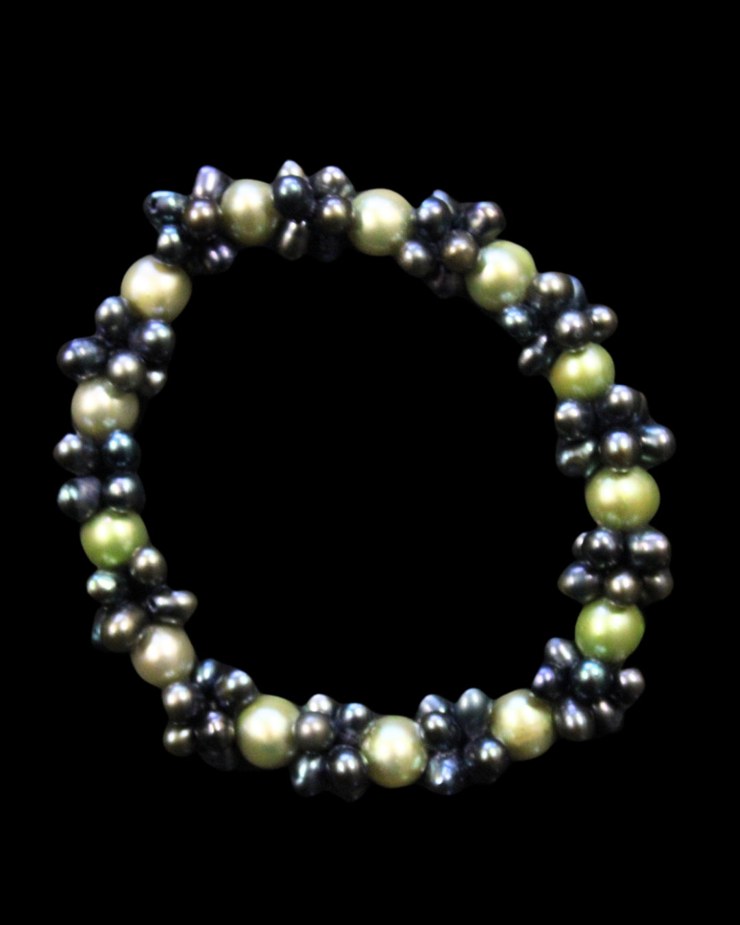 Green Clusters Pearl Bracelet