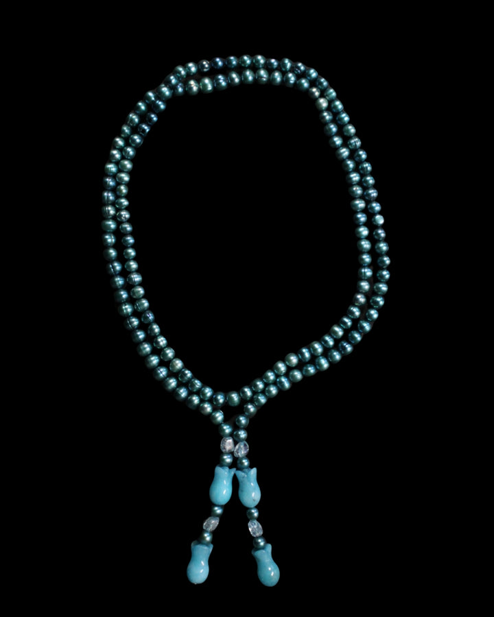 Teal Open Pearl Necklace