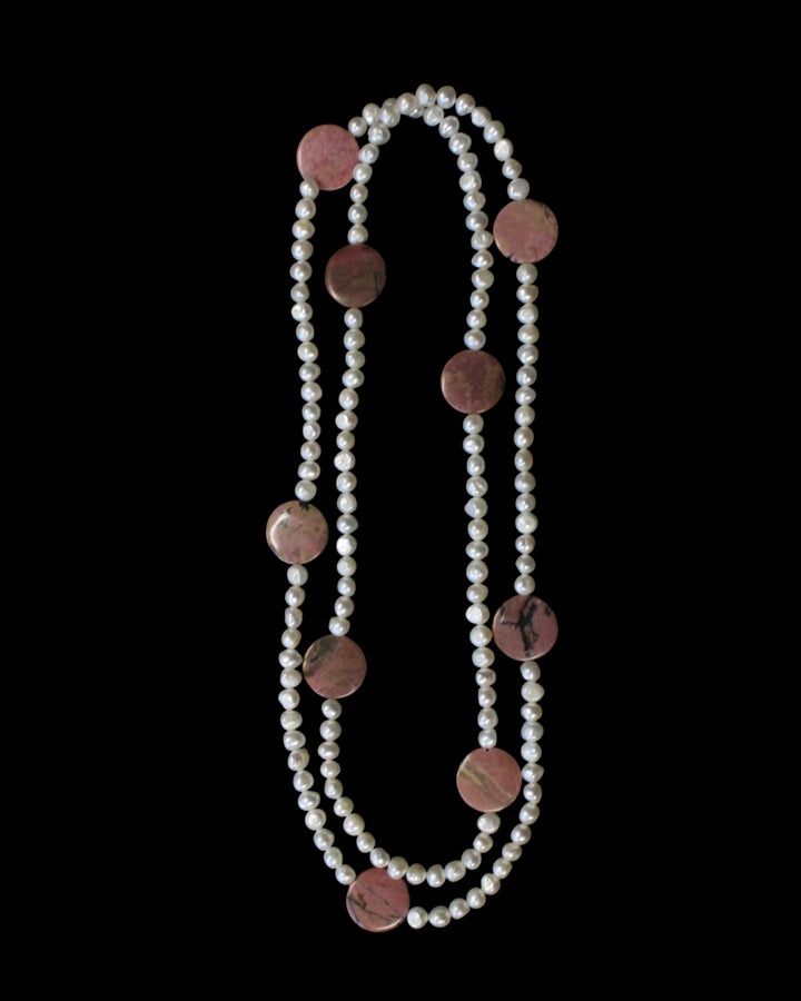 Rhodonite and Pearl Necklace