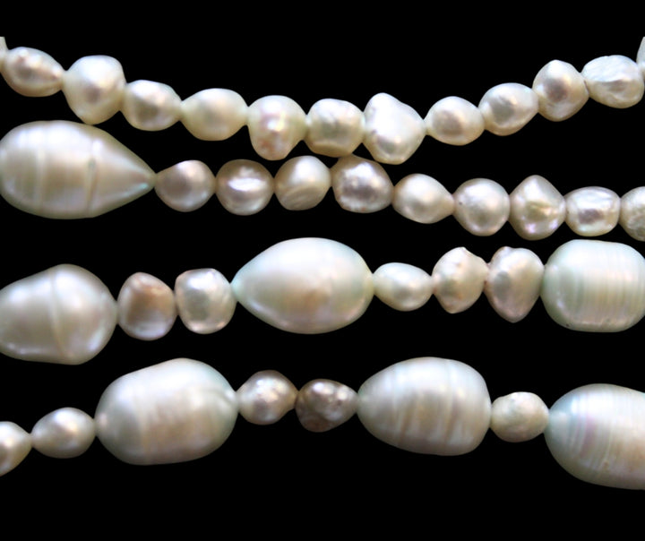 Long Light Green Pearl Necklace