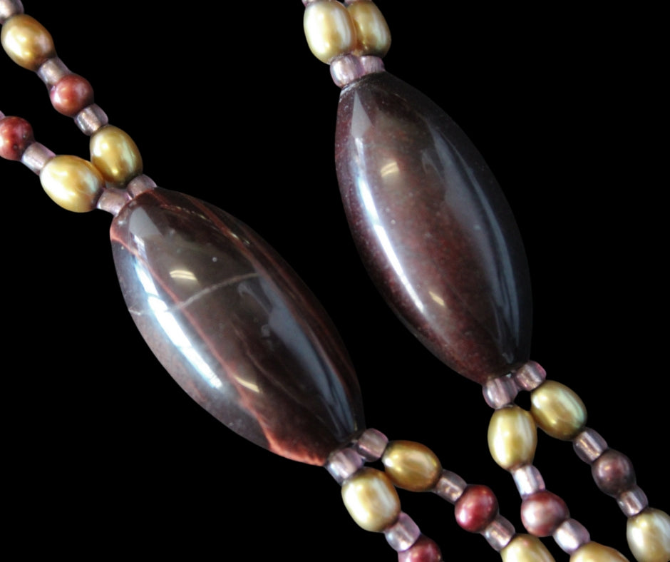 Tigers Eye and Pearl necklace