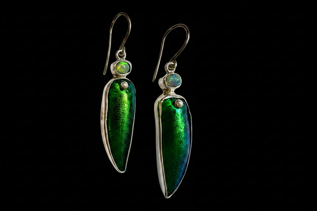 Opal Elytron Sterling Earrings
