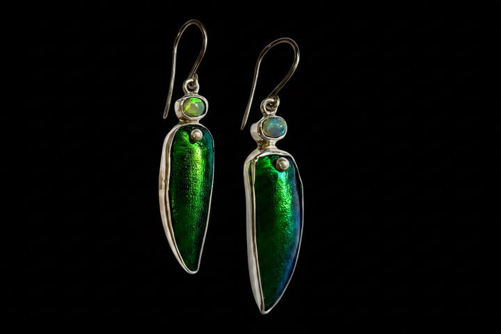Opal Elytron Sterling Earrings